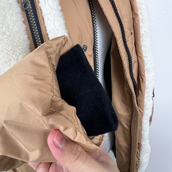 Orolay 092 Universe Fleece Down Puffer in Khaki Women Extra Small Jacket Zip Up - Picture 16 of 16